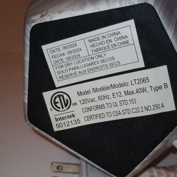 🆕🛋️Round Prism Mini Table Lamp Gray And White Geometric - Picture 15 of 15